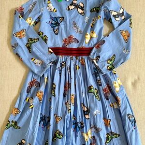 Molo Sky Blue Butterfly Dress Size 11-12 NWT